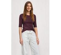 T-Shirt STREET ONE, Damen, Gr. 34, rustic rouge, Web, Obermaterial: 50% Baumwolle, 50% Modal. Futter: 100% Baumwolle, unifarben, comfort fit normal, U-Boot-Ausschnitt, normaler Saum, Shirts T-Shirt, i