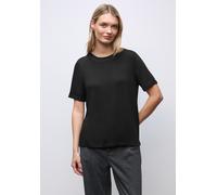 Street One Frauen Shirt mit Chiffon-Detail in Schwarz, Gr: 34