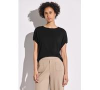 Street One Frauen Shirt in Unifarbe in Schwarz, Gr: 34