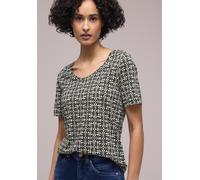 Damen Kurzarm T-Shirt mit gerundetem V-Neck