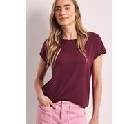 Street One Frauen T-Shirt mit Rundhals und Deko-Tape in Rot, Gr: 34