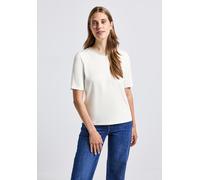 Shirt mit Rippdetail Weiß 34