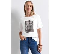Street One - T-Shirt mit Rundhals und Fotoprint off white - Gr. - 34