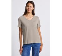 Street One Frauen T-Shirt mit Schmuckdetail in Beige, Gr: 36