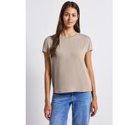 STREET ONE Damen 3226969 Jersey-Shirt mit Mesh-Detail, Morning beige, 36