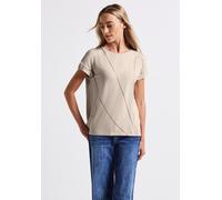 Street One Frauen Shirt mit feinen Linien in Beige, Gr: 36