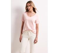 Street One Frauen T-Shirts mit rounded V-Neck im 2er-Pack in Rosa, Gr: 36