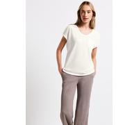Leinen-Look T-Shirt Weiß 36
