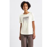 Street One Frauen Shirt mit Schimmer-Print in Weiß, Gr: 36