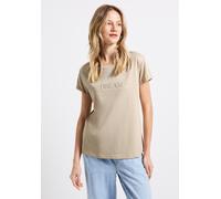 Street One Frauen T-Shirt mit Wording in Beige, Gr: 38