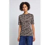 Street One T-Shirt mit Zebra Print deep Roast Brown 38