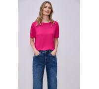 T-Shirt STREET ONE, Damen, Gr. 38, magenta dream, Jersey, Obermaterial: 95% Viskose, 5% Elasthan, unifarben, regular fit normal, Rundhals, Shirts T-Shirt, mit Stretchanteil (57200064-38) magenta dream