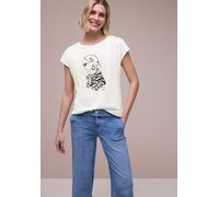 Street One - Lässiges T-Shirt mit grafischem Print weiß - Gr. - 38