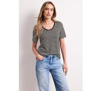 Street One Frauen T-Shirts mit rounded V-Neck im 2er-Pack in Braun, Gr: 38