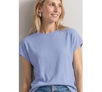T-Shirt STREET ONE, Damen, Gr. 40, cashmere blau, Stoff, 95% Viskose, 5% Elasthan, unifarben, normal normal, Rundhals, abgesteppt, Shirts T-Shirt, aus softer Viskose (61291521-40) cashmere blau