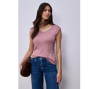 Street One Frauen Ärmelloses Shirt mit Diamantausschnitt in Rosa, Gr: 40
