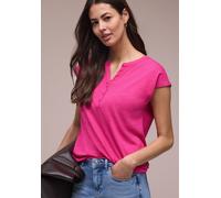 Street One Frauen Dropped Shoulder Shirt mit Split Neck in Pink, Gr: 40