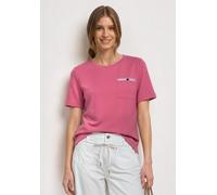 T-Shirt STREET ONE, Damen, Gr. 40, pink (blush berry), Stoff, 48% Polyester, 48% Viskose, 4% Elasthan, unifarben, comfort fit normal, Rundhals, normaler Saum, Shirts T-Shirt, mit Rundhalsausschnitt (3