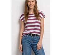 T-Shirt STREET ONE, Damen, Gr. 40, schwarz clouded blush, Stoff, 95% Viskose, 5% Elasthan, gestreift, comfort fit normal, Rundhals, normaler Saum, Shirts T-Shirt, im Streifendesign (56577918-40) schwa