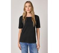 Street One Frauen Basic Shirt im 2er-Pack in Schwarz|Rot|Multicolour, Gr: 40