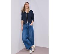 Street One - 3/4-Arm Shirt mit Kontrastdetail blau - Gr. - 40