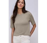 Street One Frauen T-Shirt mit Rundhals im Strick-Look in Beige, Gr: 40