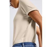 T-Shirt STREET ONE, Damen, Gr. 40, tusk cream, Jersey, Obermaterial: 76% Viskose, 20% Modal, 4% Elasthan, unifarben, regular fit normal, Rundhals, Shirts T-Shirt (60520731-40) tusk cream