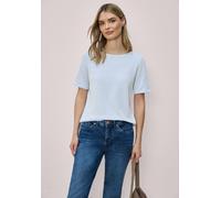 Kurzarm Shirt mit Strukturstreifen Blau 42