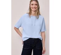 Street One Frauen Dropped Shoulder Shirt im Silk-Look in Blau, Gr: 42