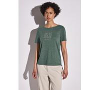 STREET ONE Damen A322697 T-Shirt mit Wording, Garden Green, 42
