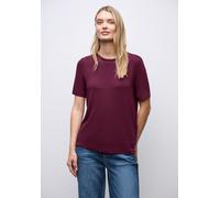 Street One Frauen Shirt mit Chiffon-Detail in Rot, Gr: 42