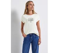 Street One Damen 3227861 T-Shirt mit Wording, Off White, 44