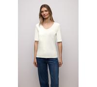 Street One Frauen T-Shirt mit Turn-Up in Weiß, Gr: 42