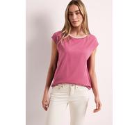 T-Shirt STREET ONE, Damen, Gr. 42, schwarz clouded blush, Web, 50% Modal, 50% Baumwolle, unifarben, comfort fit normal, U-Boot-Ausschnitt, abgesteppt, Shirts T-Shirt, mit U-Boot-Ausschnitt (57886502-4