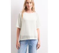 Street One Frauen 2-in-1 Shirt aus Mesh mit U-Boot-Ausschnitt in Weiß, Gr: 42