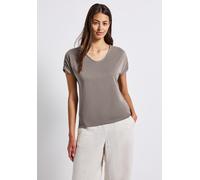 Damen Silk-Look Shirt mit Raffung