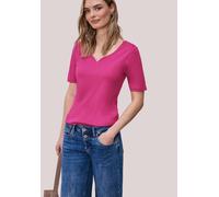 T-Shirt STREET ONE, Damen, Gr. 44, magenta dream, Web, 50% Baumwolle, 50% Modal, unifarben, normal normal, Rundhals, abgesteppt, Shirts T-Shirt, Jersey (25245237-44) magenta dream