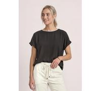 Street One 2-in-1 Shirt aus Chiffon mit Boat Neck Black Coffee 44