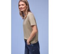 Street One Frauen Kurzarm Longshirt mit Rundhals in Beige, Gr: 44
