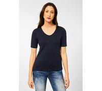 T-Shirt STREET ONE "Style Palmira" Gr. 46, blau (deep blue) Damen Shirts (97386405-46) deep blue