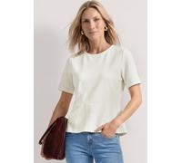 Street One T-Shirt mit Rundhals und Volant-Detail Off White 46