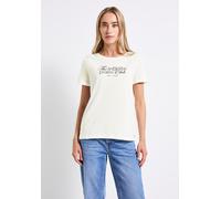 Street One Frauen T-Shirt mit Wording Artwork in Weiß, Gr: 46