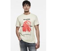 T-Shirt STREET ONE MEN, Damen, Gr. XXL (46), grau (faded stone), Web, 100% Baumwolle, bedruckt, gerade hüftlang, Rundhals, Bündchen, Shirts T-Shirt, aus reiner Baumwolle (40112732-XXL) faded stone