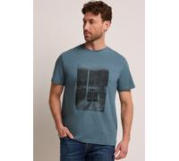 Street One MEN Männer T-Shirt mit Rundhals und Fotoprint in Blau, Gr: 3XL