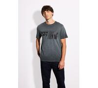 Street One MEN Männer T-Shirt im Washed-Look in Schwarz, Gr: L