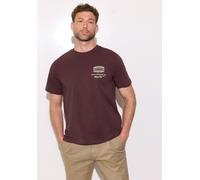 T-Shirt STREET ONE MEN, Herren, Gr. XL (44), burnt crimson rot, Web, 100% Baumwolle, bedruckt, comfort fit normal, Rundhals, abgesteppt, Shirts T-Shirt, mit Rundhalsausschnitt (65302310-XL) burnt crim