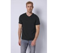 Street One MEN Männer Basic V-Neck T-Shirt in Schwarz, Gr: XL
