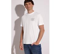 T-Shirt STREET ONE MEN, Herren, Gr. XL (44), weiß (hellweiß), Web, 100% Baumwolle, unifarben, regular fit normal, Rundhals, abgesteppt, Shirts T-Shirt, aus reiner Baumwolle (44159141-XL) hellweiß