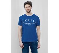 T-Shirt STREET ONE MEN, Jungen, Gr. XXL (46), blau (twilight blau), Web, 100% Baumwolle, unifarben, normal normal, Rundhals, abgesteppt, Shirts T-Shirt, aus reiner Baumwolle (98639527-XXL) twilight bl