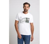 T-Shirt STREET ONE MEN, Jungen, Gr. 3XL, hellweiß, Web, 100% Baumwolle, bedruckt, regular fit normal, Rundhals, abgesteppt, Shirts T-Shirt, aus reiner Baumwolle (15421656-XXXL) hellweiß